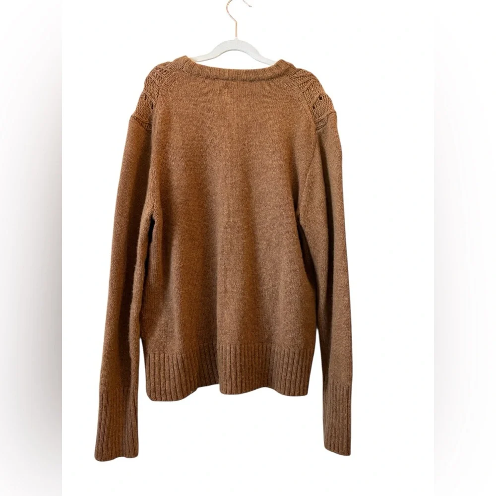 J. Crew Women's Cable Knit Lambs Wool Blend Brown Sweater